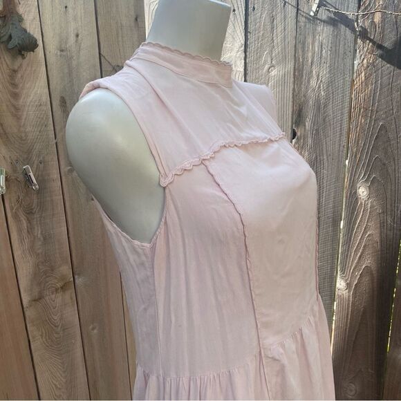 See by Chloé Mock Neck Long Dress in soft pink - Picture 10 of 15